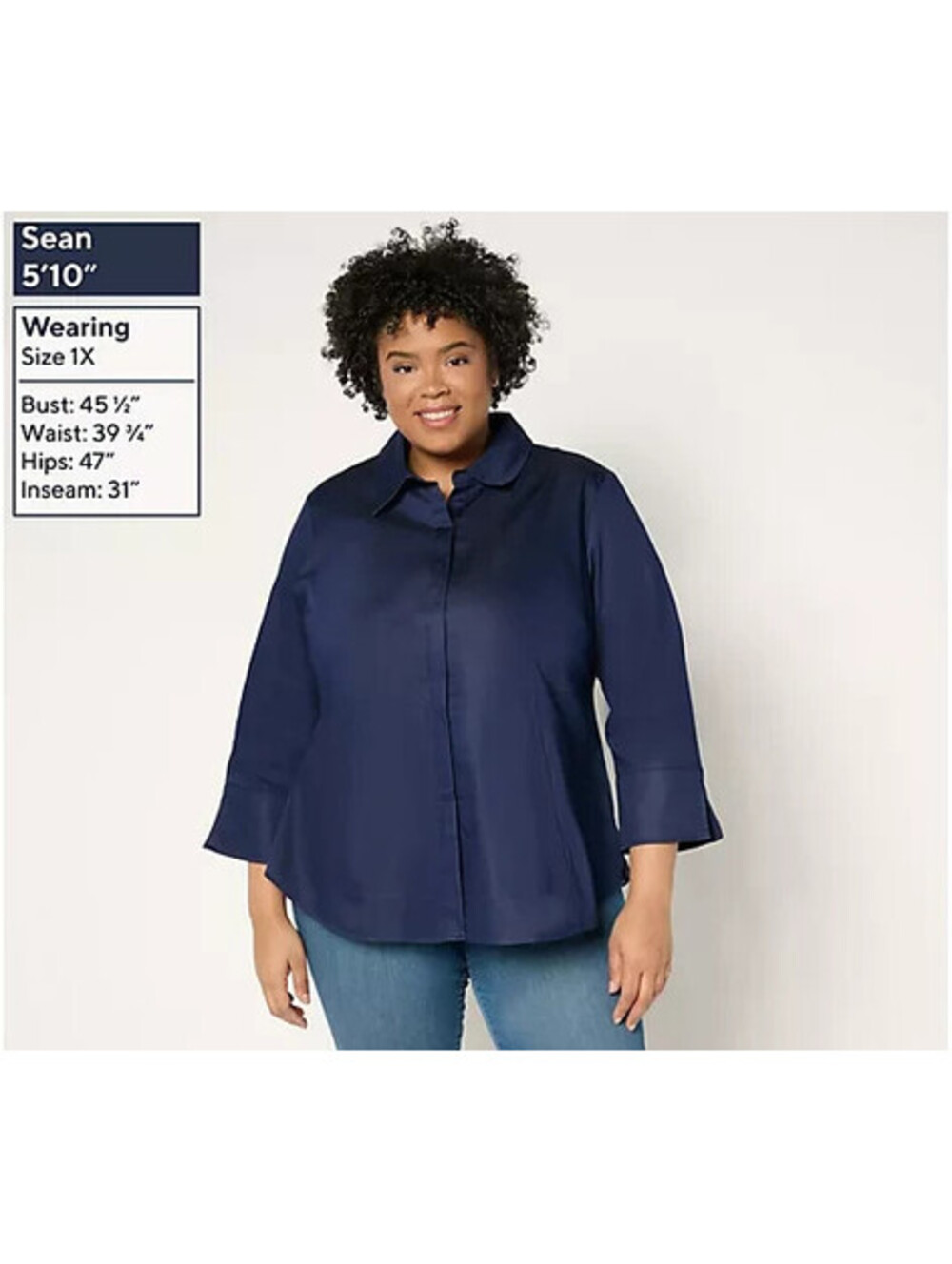 Joan Rivers Cotton Stretch Sateen Button Front Shirt with Pockets Size XXS